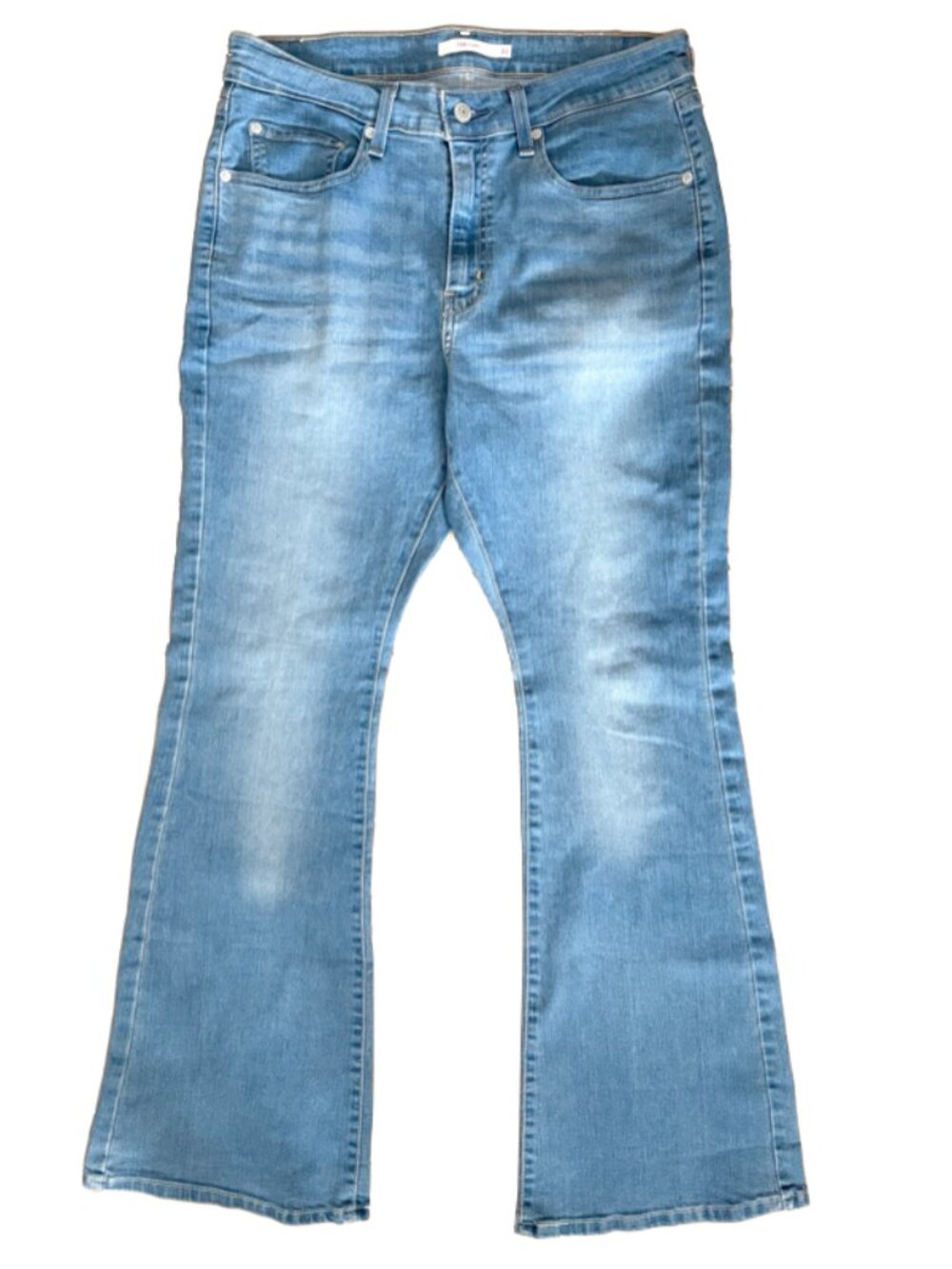 Levis womens jeans size 31 high rise flare blue medium wash stretch 726 - Picture 2 of 13